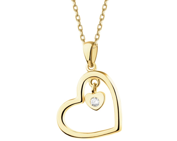 14 K Yellow Gold Pendant with Cubic Zirconia