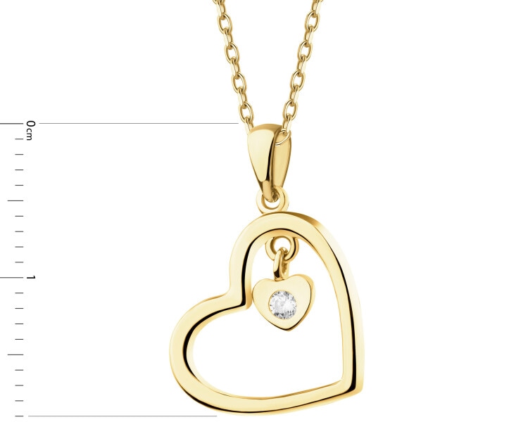 14 K Yellow Gold Pendant with Cubic Zirconia