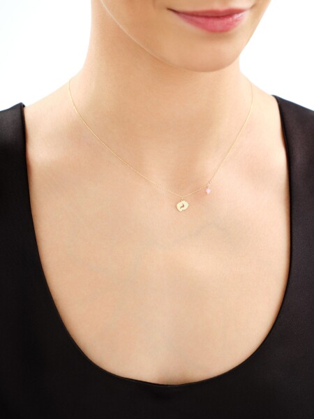 14 K Yellow Gold Necklace with Cubic Zirconia