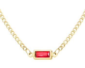 9 K Yellow Gold Necklace with Cubic Zirconia