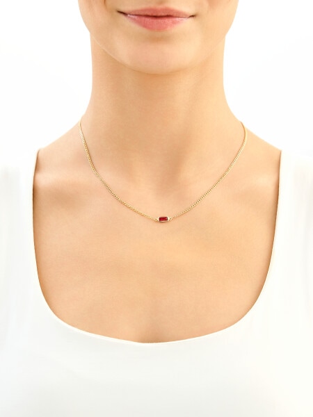9 K Yellow Gold Necklace with Cubic Zirconia