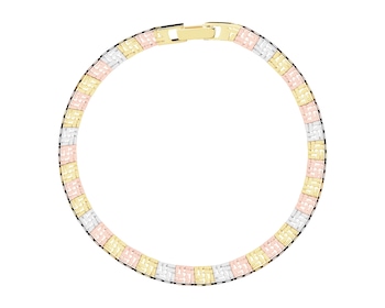 8 K Yellow, Rose & Rhodium Plated White Gold Bracelet 