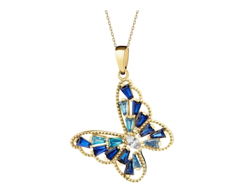 8 K Yellow Gold Pendant with Cubic Zirconia