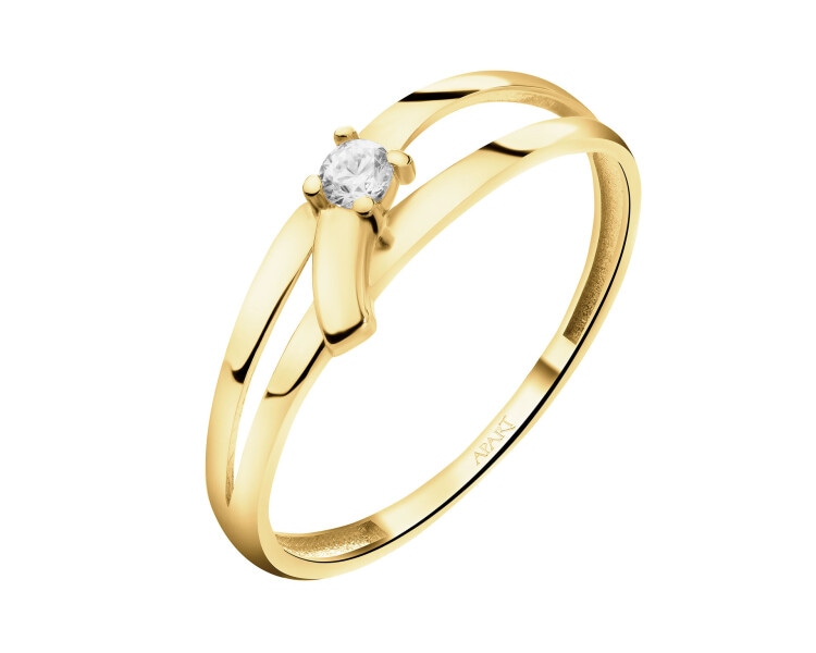 14 K Yellow Gold Ring with Cubic Zirconia