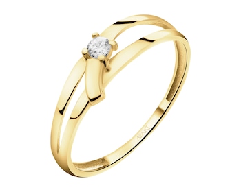 14 K Yellow Gold Ring with Cubic Zirconia