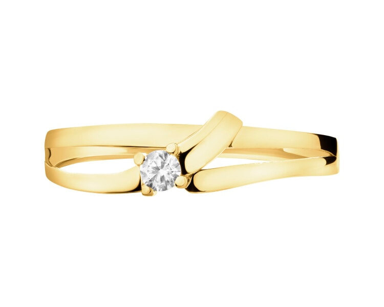 14 K Yellow Gold Ring with Cubic Zirconia