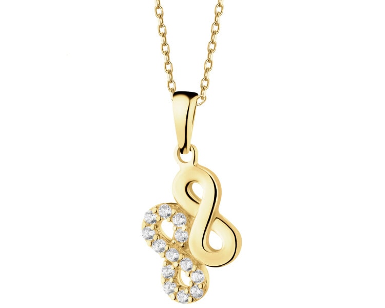 8 K Yellow Gold Pendant with Cubic Zirconia