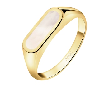 Gold Ring with Mother Of Pearl