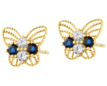 9 K Yellow Gold Earrings with Cubic Zirconia