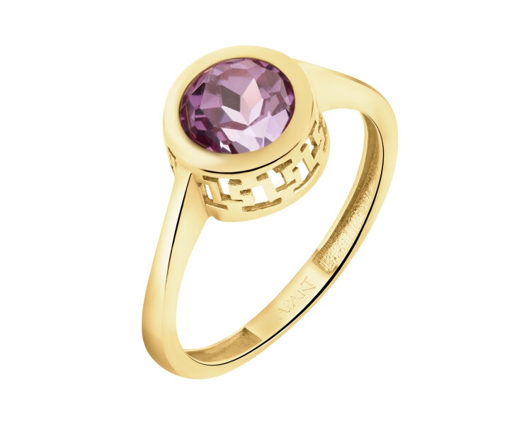 8 K Yellow Gold Ring with Synthetic Corundum