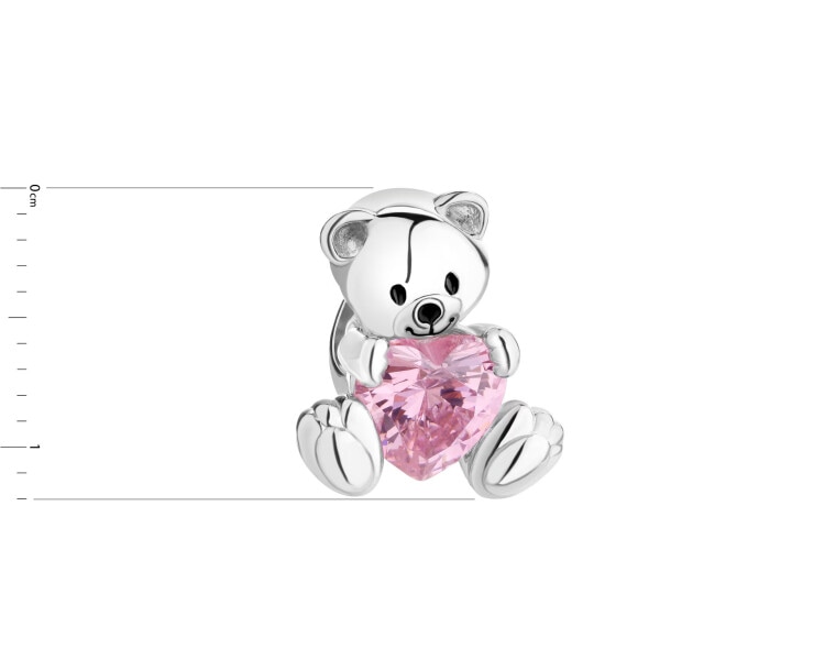 Rhodium Plated Silver Pendant with Cubic Zirconia