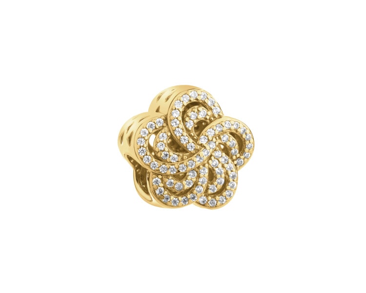 Gold-Plated Silver Pendant with Cubic Zirconia