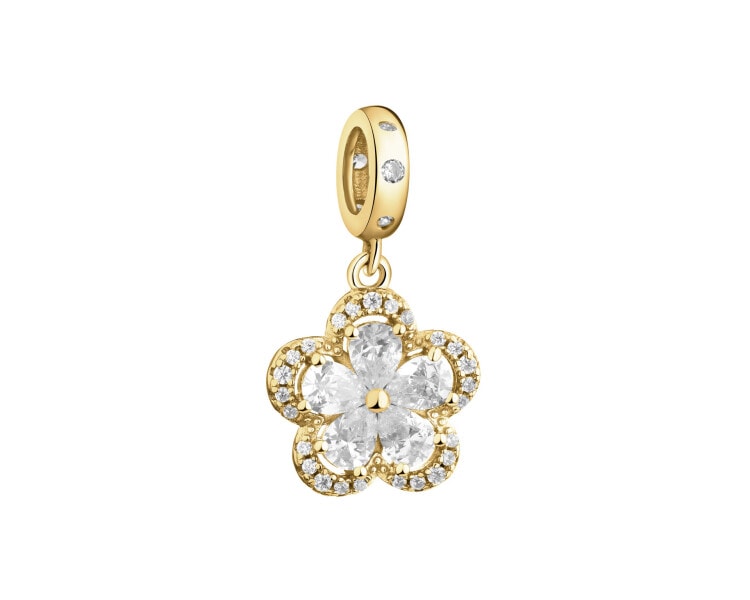 Gold-Plated Silver Pendant with Cubic Zirconia