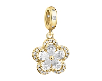 Gold-Plated Silver Pendant with Cubic Zirconia