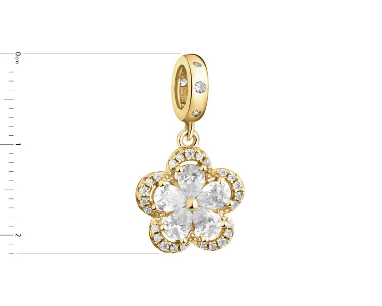 Gold-Plated Silver Pendant with Cubic Zirconia