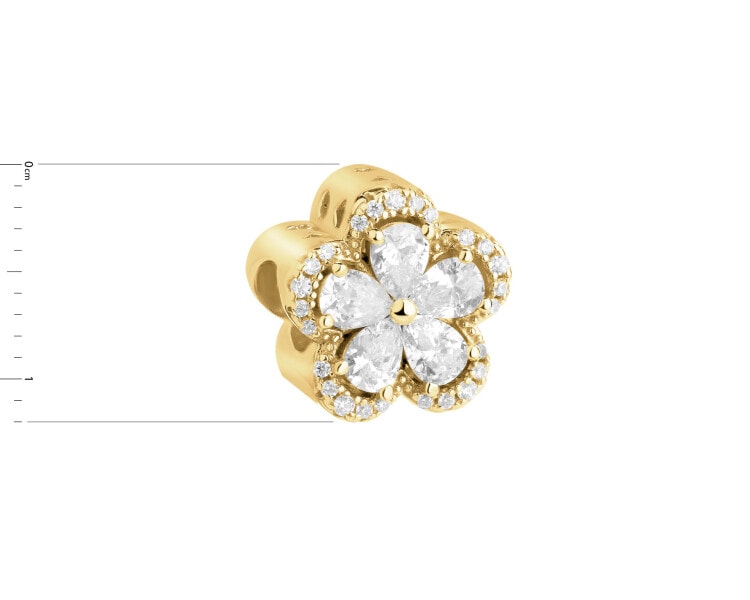 Gold-Plated Silver Pendant with Cubic Zirconia