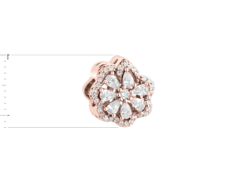 Pozlacený stříbrný přívěsek Beads se zirkony - květ