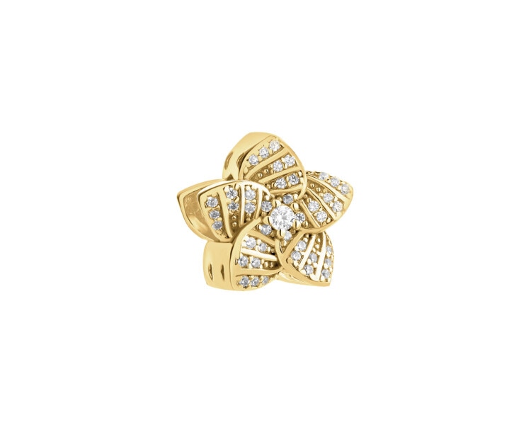 Gold-Plated Silver Pendant with Cubic Zirconia