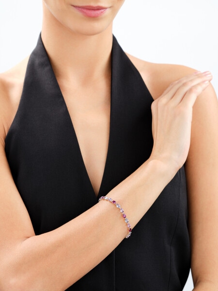 14 K Rhodium-Plated Yellow Gold Bracelet - fineness 14 K