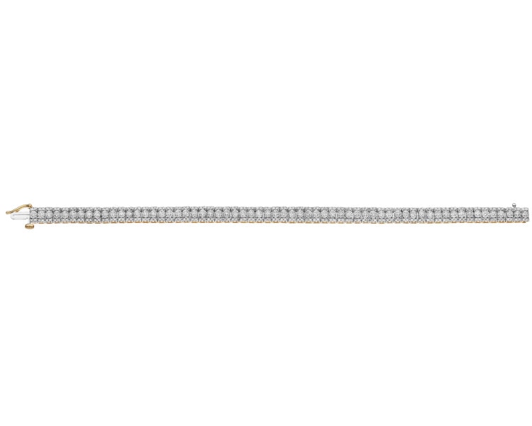 585 Yellow And White Gold Plated Bracelet with Diamonds - 3,00 ct - fineness 585