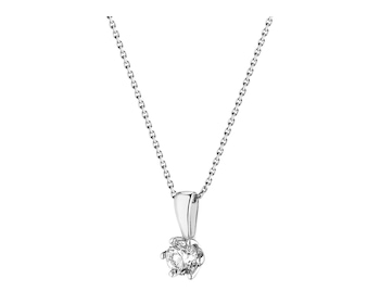 18 K Rhodium-Plated White Gold Pendant with Diamond - 0,25 ct - fineness 14 K