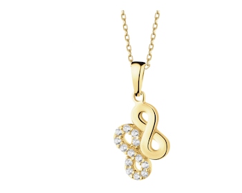 8 K Yellow Gold Pendant with Cubic Zirconia