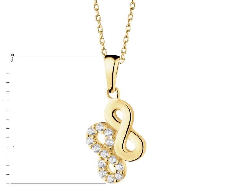 8 K Yellow Gold Pendant with Cubic Zirconia