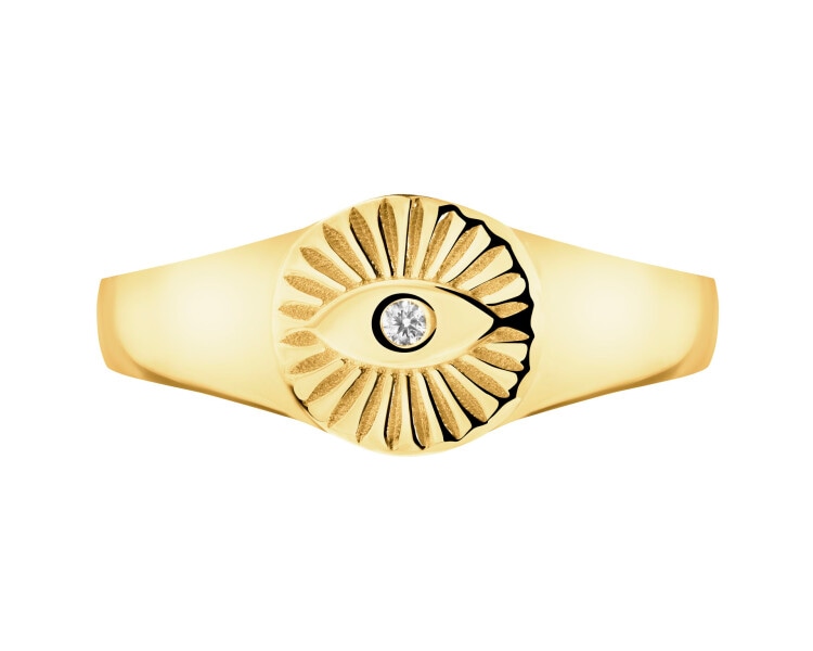 14 K Yellow Gold Ring with Cubic Zirconia