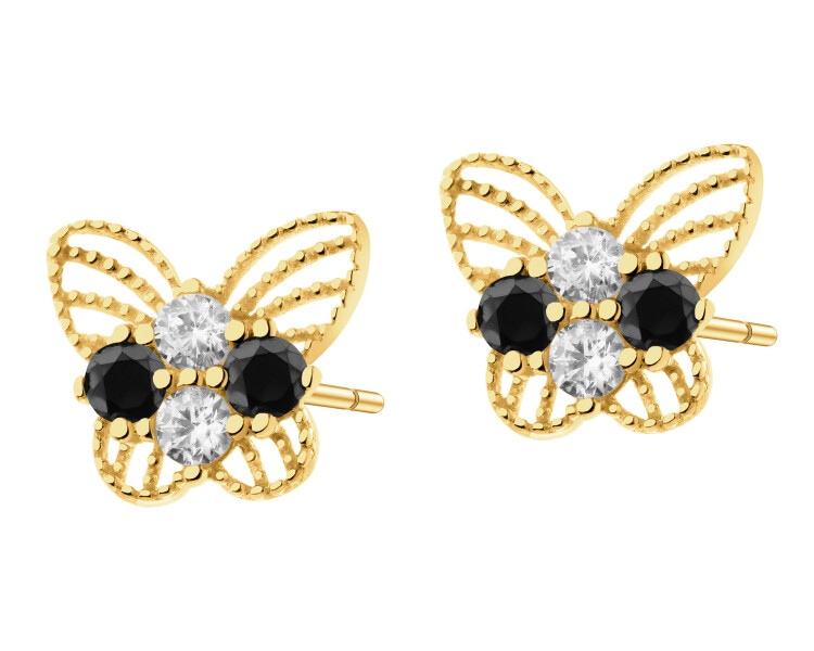 9 K Yellow Gold Earrings with Cubic Zirconia