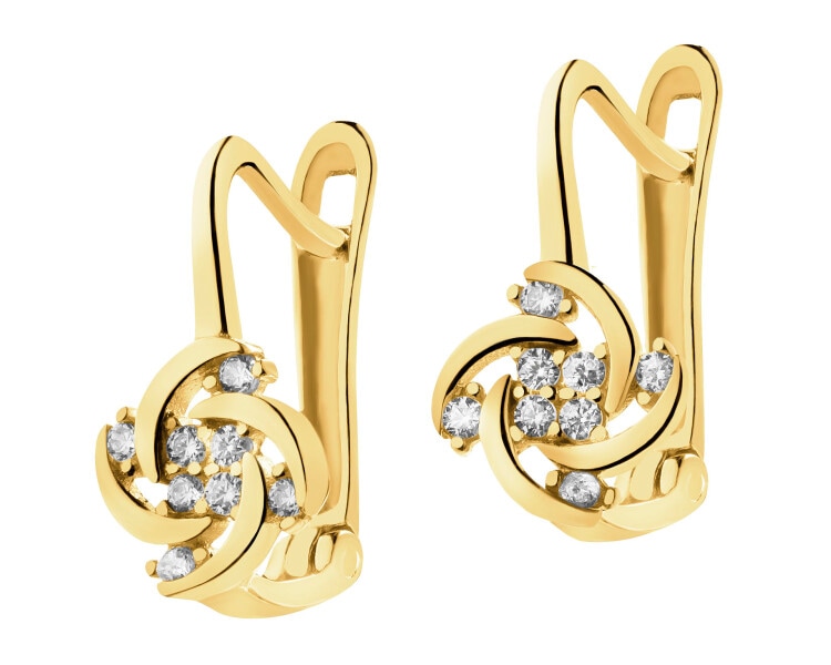 9 K Yellow Gold Earrings 