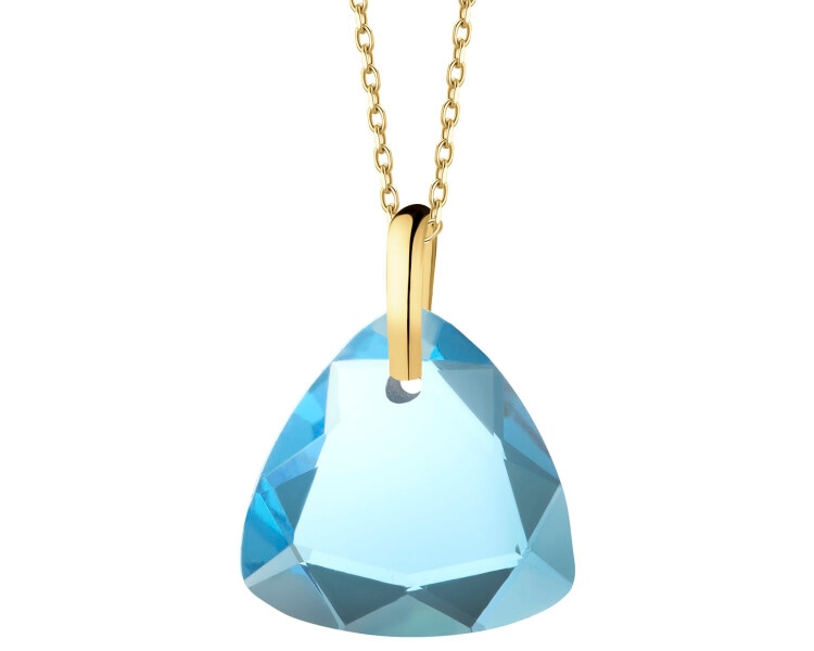 14 K Yellow Gold Pendant with Synthetic Crystal