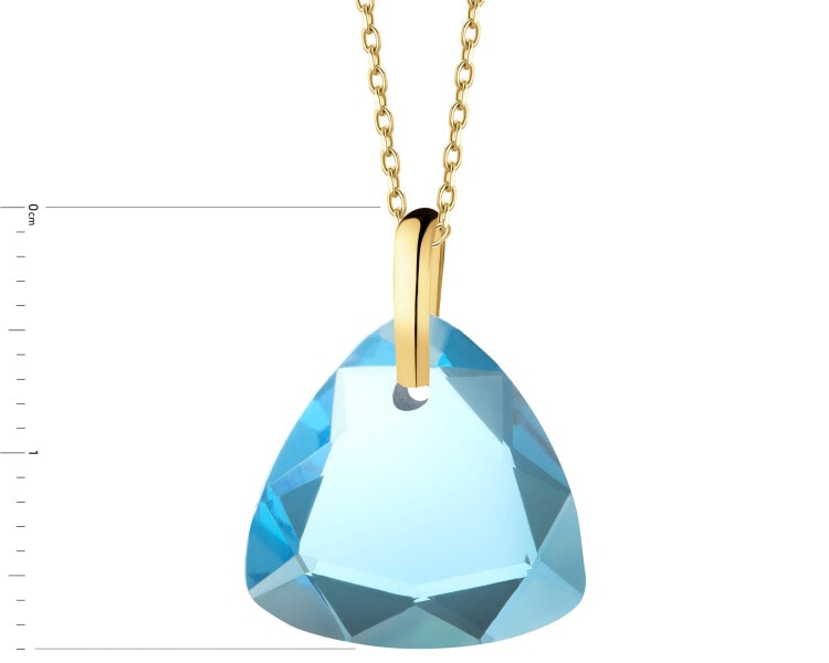 14 K Yellow Gold Pendant with Synthetic Crystal