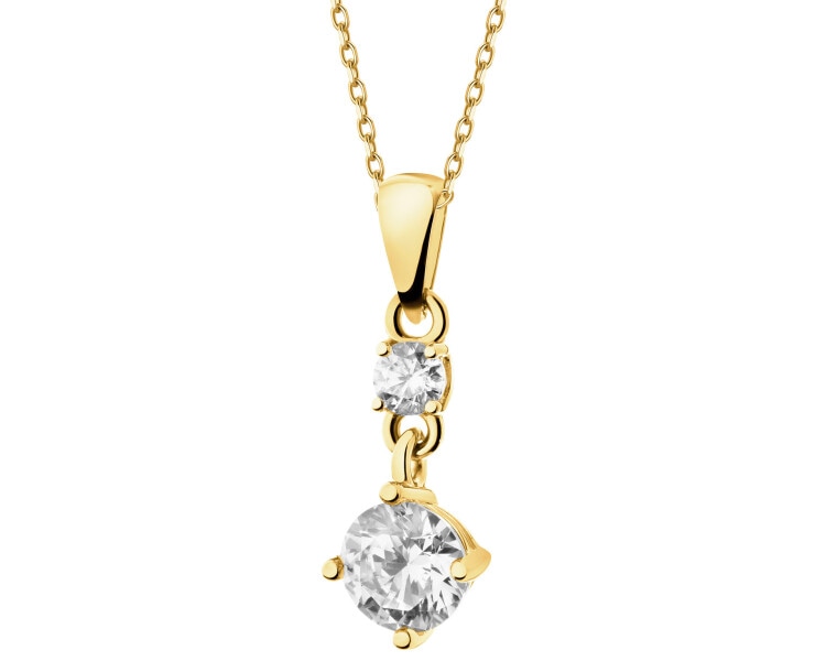 14 K Yellow Gold Pendant with Cubic Zirconia