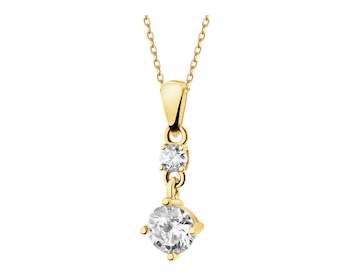 14 K Yellow Gold Pendant with Cubic Zirconia