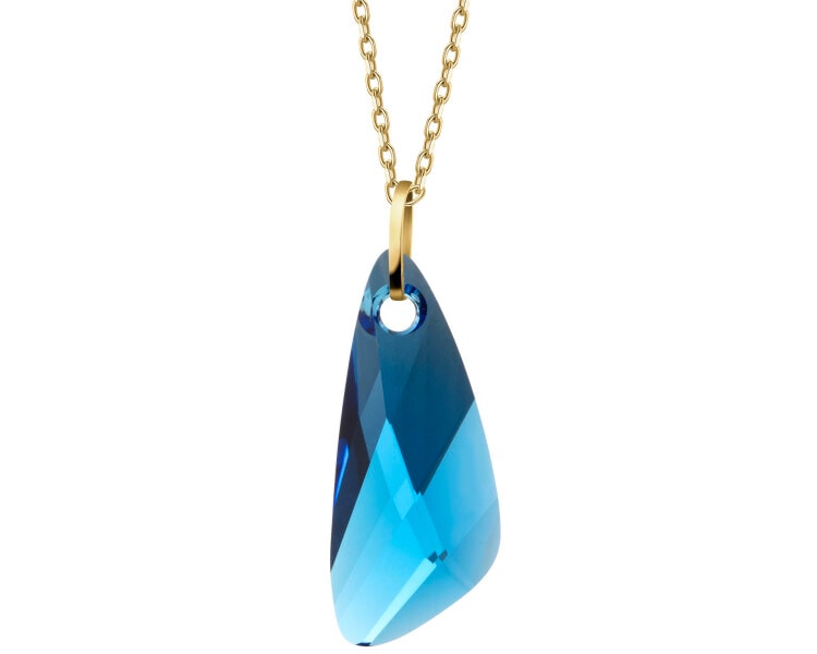 14 K Yellow Gold Pendant with Synthetic Crystal