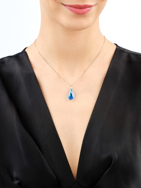 14 K Yellow Gold Pendant with Synthetic Crystal