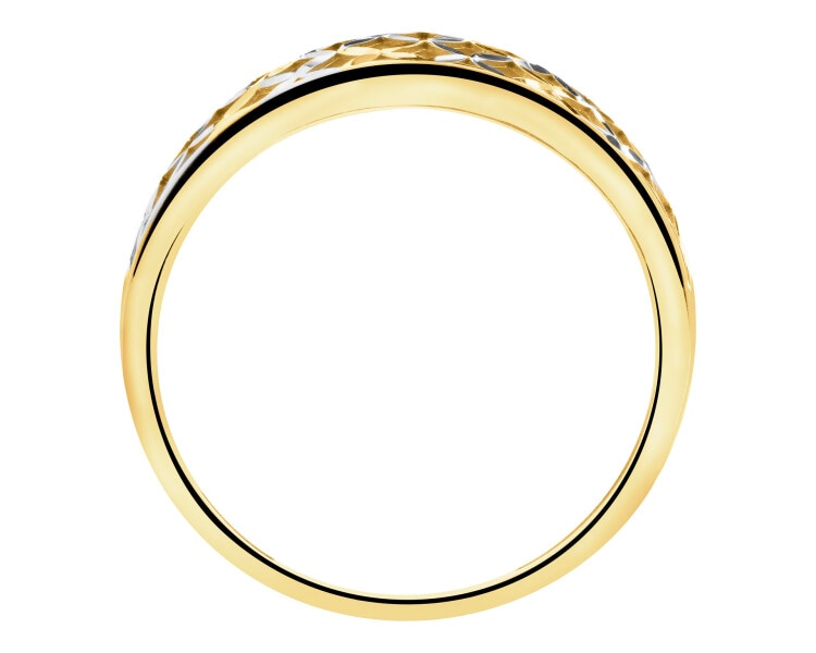 8 K Rhodium-Plated Yellow Gold Ring 