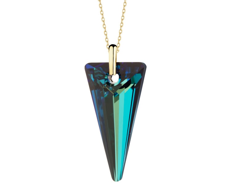 8 K Yellow Gold Pendant with Synthetic Crystal