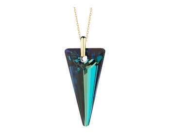 8 K Yellow Gold Pendant with Synthetic Crystal