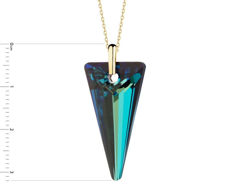 8 K Yellow Gold Pendant with Synthetic Crystal