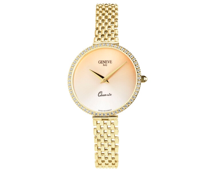 14 K Yellow Gold Gold Watch with Cubic Zirconia