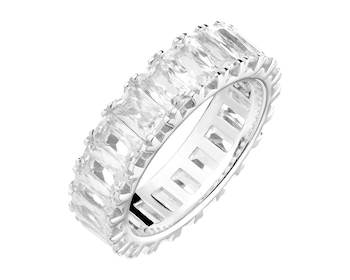 Rhodium Plated Silver Eternity with Cubic Zirconia