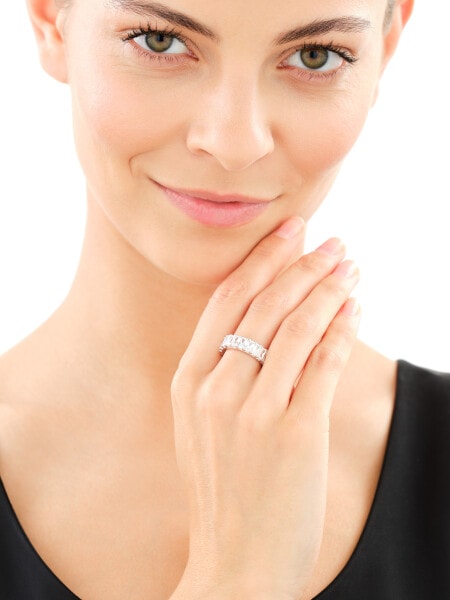 Rhodium Plated Silver Eternity with Cubic Zirconia