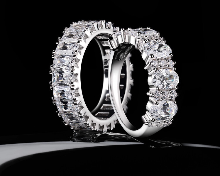 Rhodium Plated Silver Eternity with Cubic Zirconia