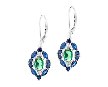 Rhodium Plated Silver Dangling Earring with Cubic Zirconia