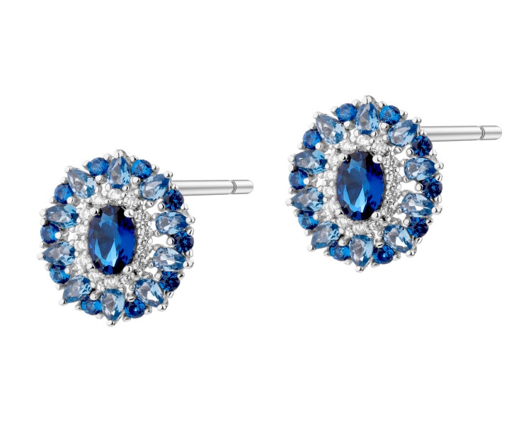 Rhodium Plated Silver Earrings with Cubic Zirconia