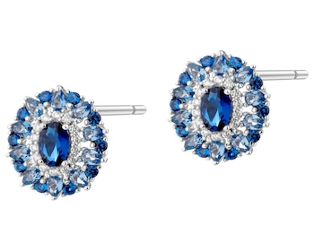 Rhodium Plated Silver Earrings with Cubic Zirconia