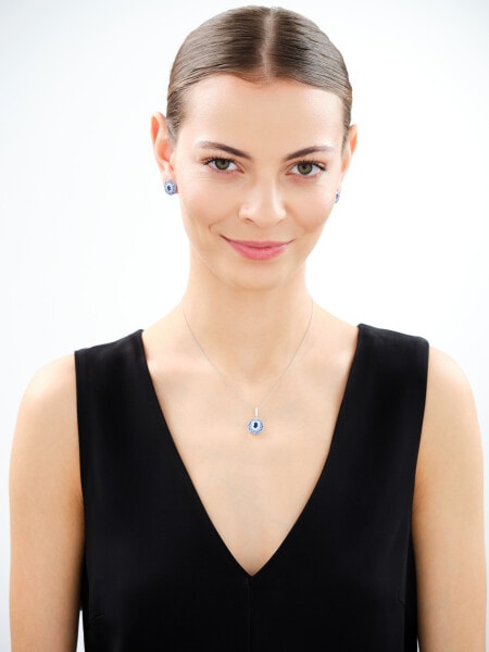 Rhodium Plated Silver Earrings with Cubic Zirconia