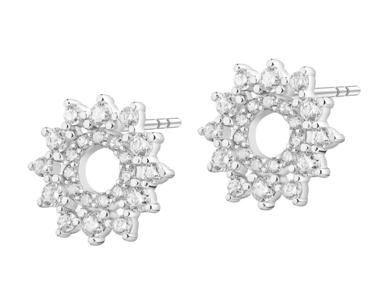 Rhodium Plated Silver Earrings with Cubic Zirconia