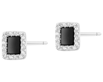 Rhodium Plated Silver Earrings with Cubic Zirconia